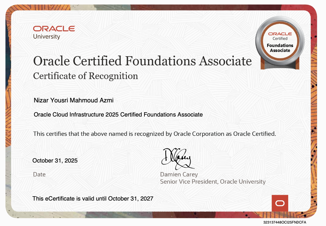 Oracle Cloud Infrastructure 2025 Certified Foundations Associate